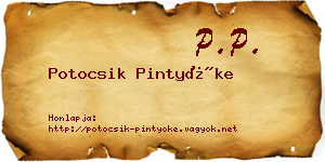Potocsik Pintyőke névjegykártya